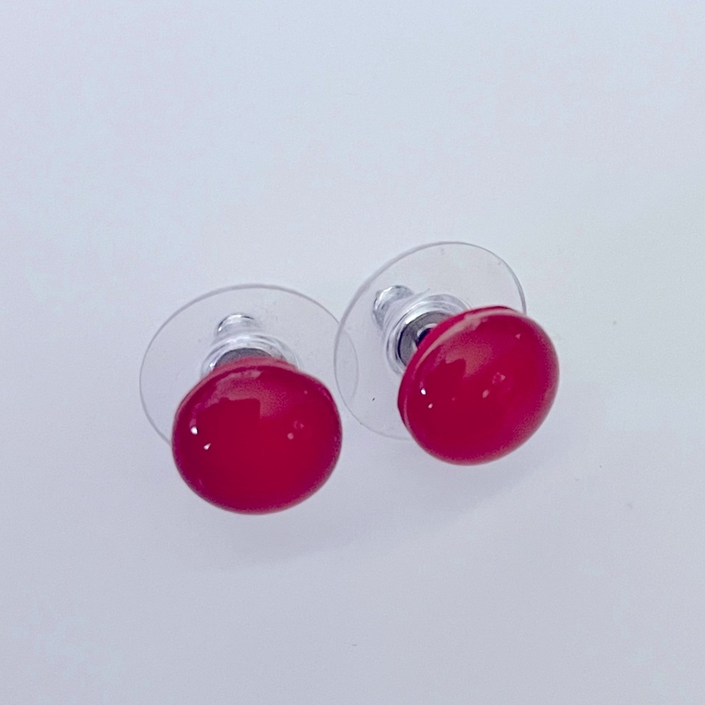 Red Glass Studs